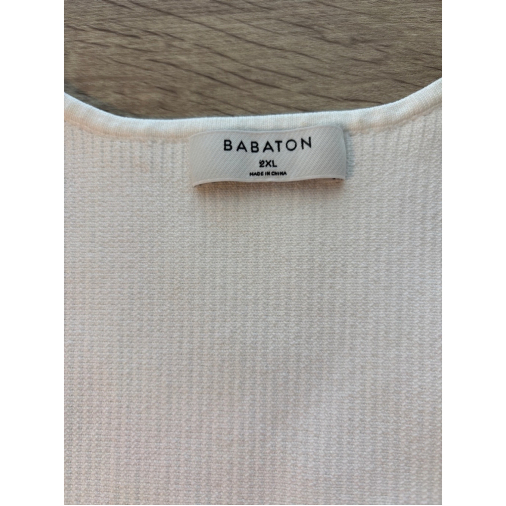Aritzia Babaton Carlotta White Ribbed Plunge Tank Top Wonen's Size 2XL - Picture 6 of 9